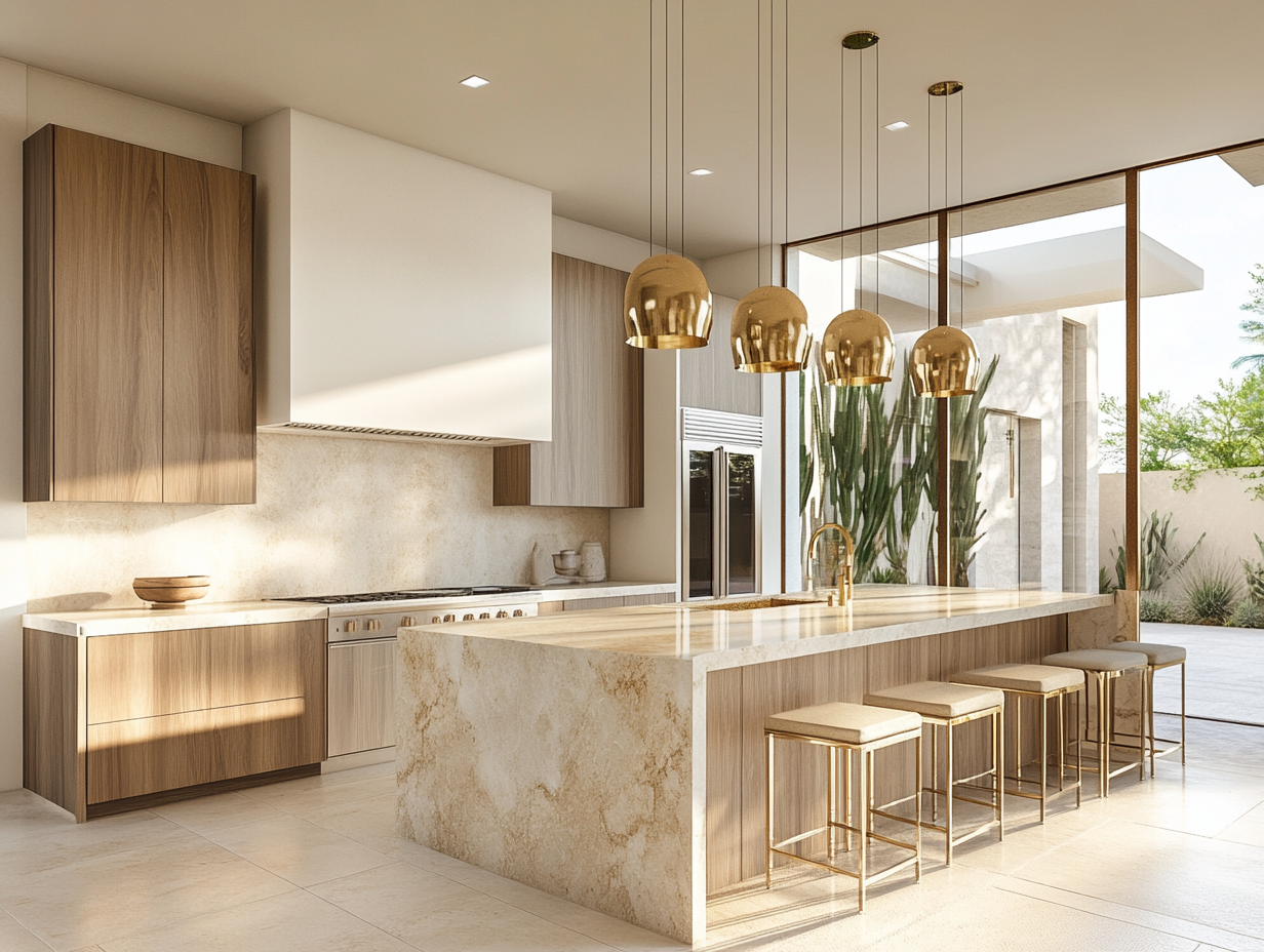 Luxury kitchen after VSI staging — Desert Modern style Scottsdale Arizona
